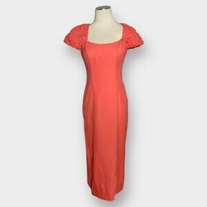 Vintage 80s Eve of‎ Milady Coral formal Dress